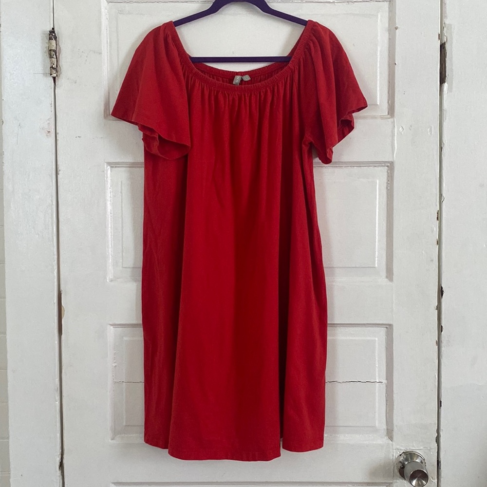 Bright red tshirt dress